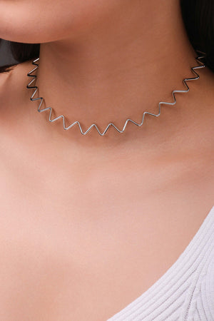 Aro Fio Zig Zag 2 mm Ródio Branco - 35 cm