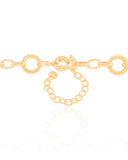 Gargantilha Elos Redondos Detalhados 1.3 Cm Banhado a Ouro 18K - 40 cm