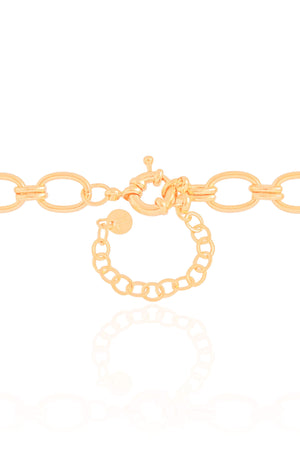 Gargantilha Elos Ovais 9 mm Banhado a Ouro 18K - 40 cm