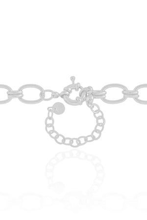 Gargantilha Elos Ovais 9 mm Ródio Branco - 40 cm