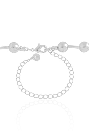Choker Canutilhos Bolas Lisas Ródio Branco