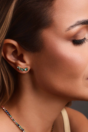 Ear Cuff Pontos de Luz Turmalina Banhado a Ouro 18K