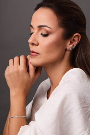 Pulseira Riviera Cristal 2.5 mm Ródio Branco