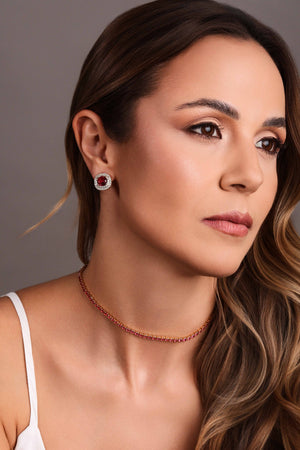 Choker Riviera Fuchsia 3 mm Banhado a Ouro 18K