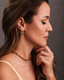 Choker Ovais Coloridos 4 mm Banhado a Ouro 18K