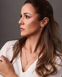 Gargantilha Veneziana Folha Navetes Cristal Banhado a Ouro 18K - 45 cm