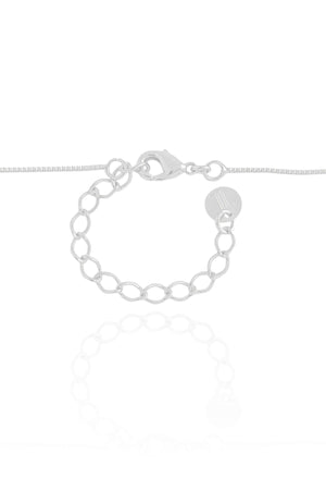 Gargantilha Veneziana Folha Navetes Cristal Ródio Branco - 45 cm