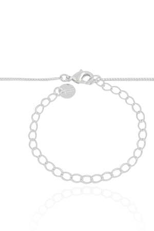 Gargantilha Longa Gota Cristal 2.6 cm Ródio Branco - 60 cm