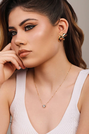 Brinco Argola Orgânica Lisa 1.2 cm Banhado a Ouro 18k