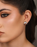 Brinco Argola Orgânica Lisa 1.6 cm Ródio Branco