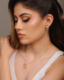 Brinco Orgânico Ponto de Luz Oval Cristal Banhado a Ouro 18K