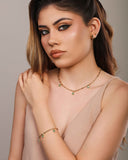 Pulseira Gomos Gotas Turmalina Banhado a Ouro 18K