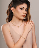 Gargantilha Gomos Gotas Cristal Banhado a Ouro 18K - 40 cm