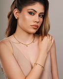 Gargantilha Gomos Gotas Turmalina Banhado a Ouro 18K - 40 cm