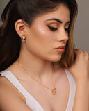 Gargantilha Oval Orgânico Ponto de Luz Cristal Banhado a Ouro 18K - 45 cm