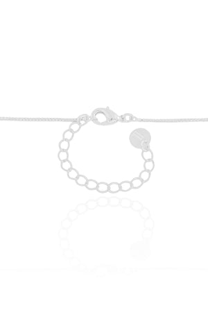 Gargantilha Longa Gota Turmalina 2.6 cm Ródio Branco - 60 cm