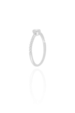 Anel Bolinhas Ponto de Luz Cristal Tamanho 21 Ródio Branco