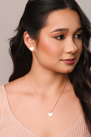 Brinco Coração Flat Liso 1.0 cm Banhado a Ouro 18K