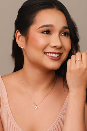 Brinco Palito Ponto de Luz Cristal 5 mm Ródio Branco