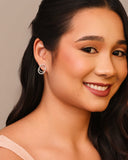 Brinco Círculos Entrelaçados Cravejados Cristal Ródio Branco