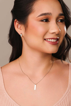 Brinco Argola Click Lisa 1.3 cm Ródio Branco