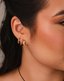 Ear Cuff Três Filetes Lisos 1.7 cm Banhado a Ouro 18K