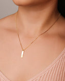 Gargantilha Veneziana Retângulo Liso Banhado a Ouro 18K - 45 cm