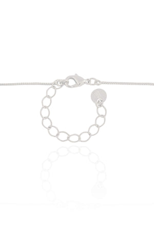 Gargantilha Veneziana Retângulo Liso Ródio Branco - 45 cm