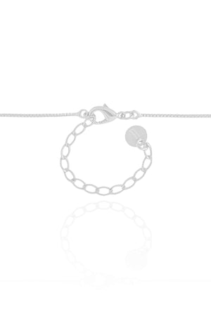 Gargantilha Veneziana Cruz Baguetes Cristal Ródio Branco - 45 cm