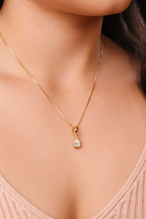 Gargantilha Veneziana Gota Cristal Detalhada Banhado a Ouro 18K - 45 cm