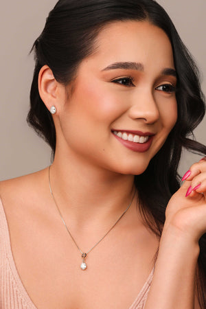 Gargantilha Veneziana Gota Cristal Detalhada Ródio Branco - 45 cm