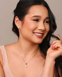 Gargantilha Veneziana Gota Cristal Detalhada Ródio Branco - 45 cm