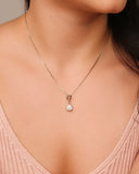 Gargantilha Veneziana Gota Cristal Detalhada Ródio Branco - 45 cm