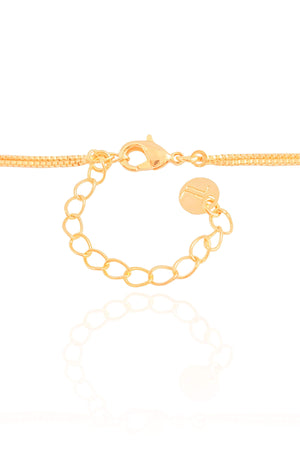 Gargantilha Dupla Corações Espirito Santo Cravejado Cristal Banhado a Ouro 18K