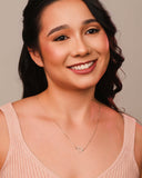 Escapulário Orai e Vigiai Coração Cravejado Cristal Ródio Branco - 70 cm