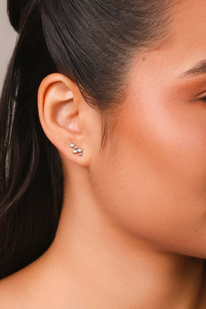 Brinco Pontos de Luz Cravação Inglesa Cristal Ródio Branco