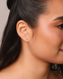 Brinco Redondo Cravejado Cristal 5 mm Ródio Branco