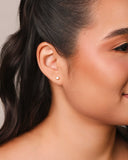 Brinco Ponto de Luz Cravação Inglesa 3 mm Banhado a Ouro 18K