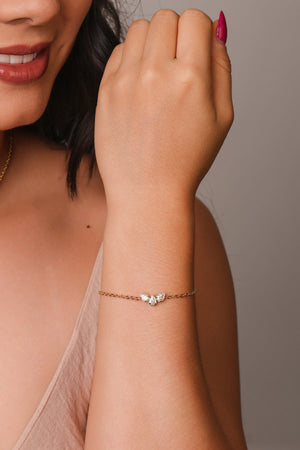 Pulseira Elos Gotas Cristais Banhado a Ouro 18K