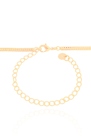 Choker Veneziana Dupla Ponto de Luz Cristal 7 mm Banhado a Ouro 18K