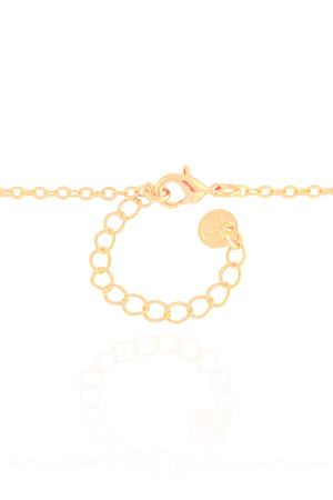 Gargantilha Elos Pingente Gotas Cristal Banhado a Ouro 18K - 40 cm