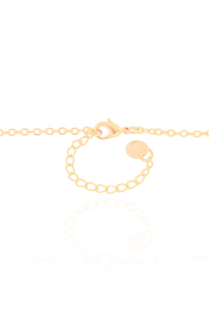 Gargantilha Gravata Elos Corações Cristais Banhado a Ouro 18K - 50 cm