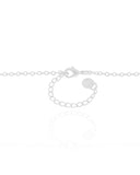 Gargantilha Gravata Elos Corações Cristais Ródio Branco - 50 cm