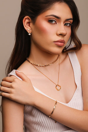 Brinco Gota Vazada Ponto de Luz Cristal Banhado a Ouro 18K