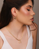 Brinco Argola Filetes Duplos Lisos 2.7 cm Banhado a Ouro 18K