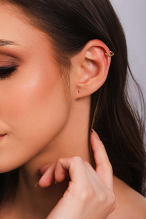 Piercing para Hélix Torcido 9 mm Banhado a Ouro 18K