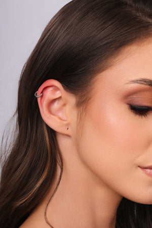 Piercing para Hélix Torcido 9 mm Ródio Branco