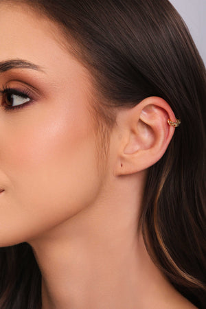 Piercing para Hélix Entrelaçado Vazado 8 mm Banhado a Ouro 18K