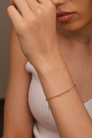 Pulseira Grumet Bolinhas 3 mm Banhado a Ouro 18K