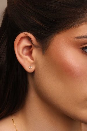 Conjunto Borboleta e Ponto de Luz Cristal Banhado a Ouro 18K